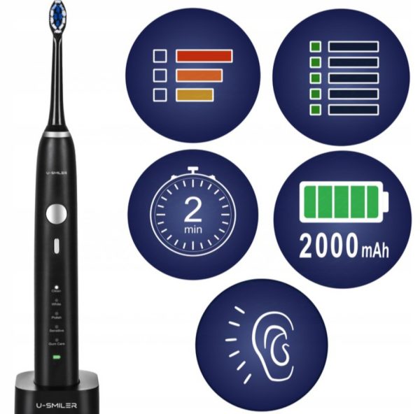 Elektryczna Szczoteczka Soniczna Do Zębów z Etui + 2 Końcówki - obrazek 6